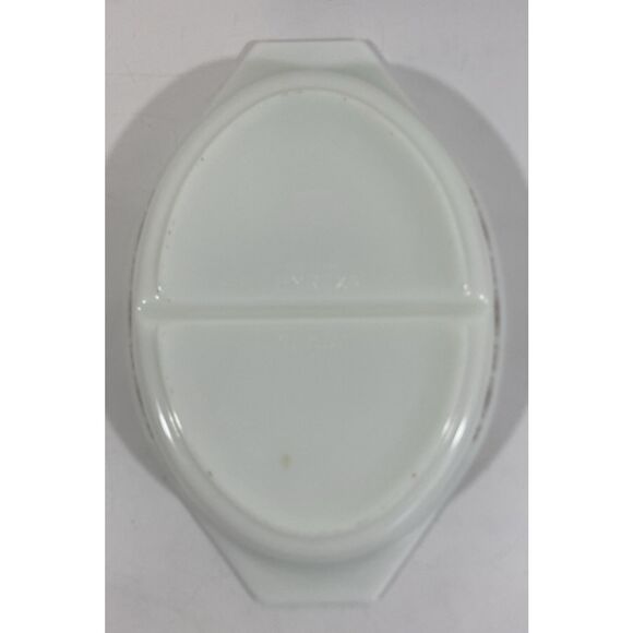 Vintage Pyrex Town and Country 1.5-quart oval divided casserole dish Brown - Picture 7 of 7